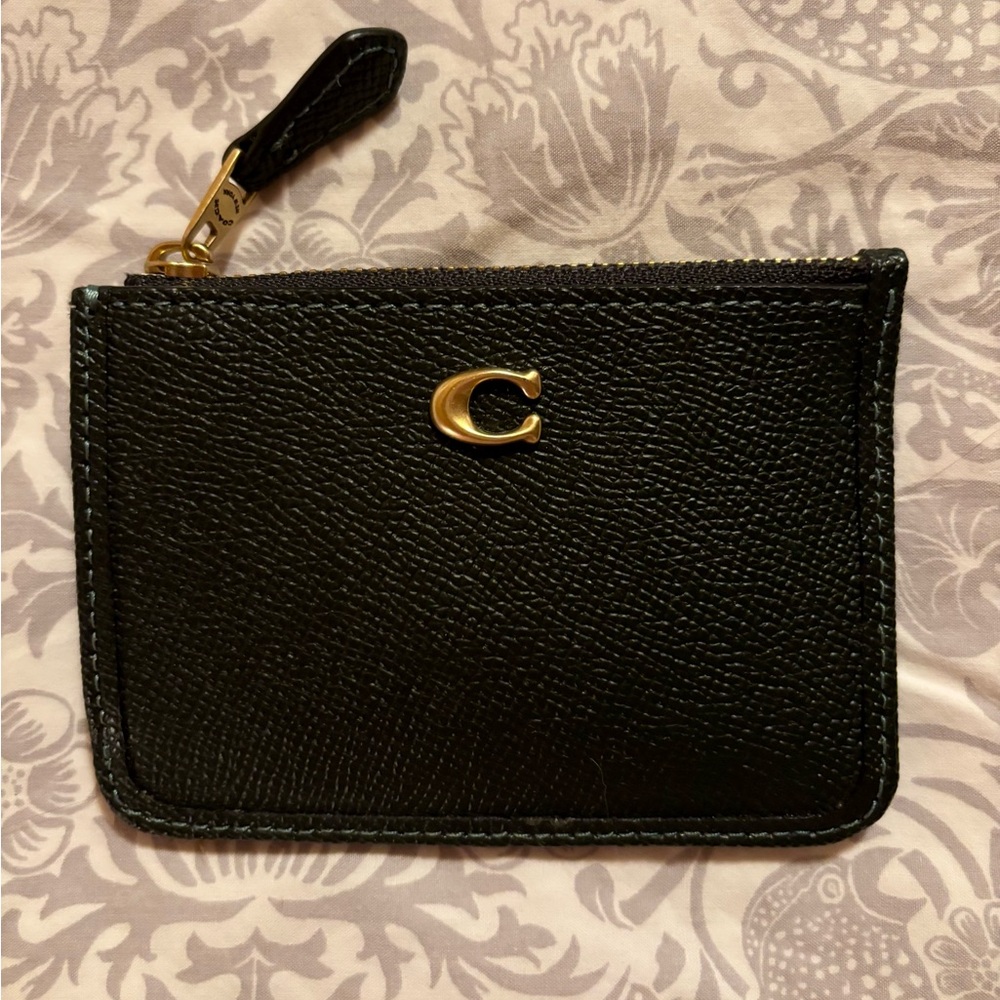 Green Coach leather card holder